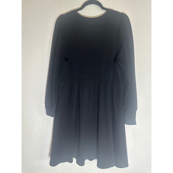 Torrid Women's Black Long Sleeve Fit & Flare Dress Soft Stretchy Casual Chic - Picture 1 of 13